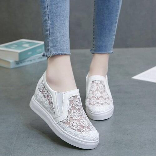 2021 New Womens Casual Flat Shoes, Low-top Round-toe Loafers, Mesh Engraved Shoes, Hollow Flat Shoes Platform Shoes