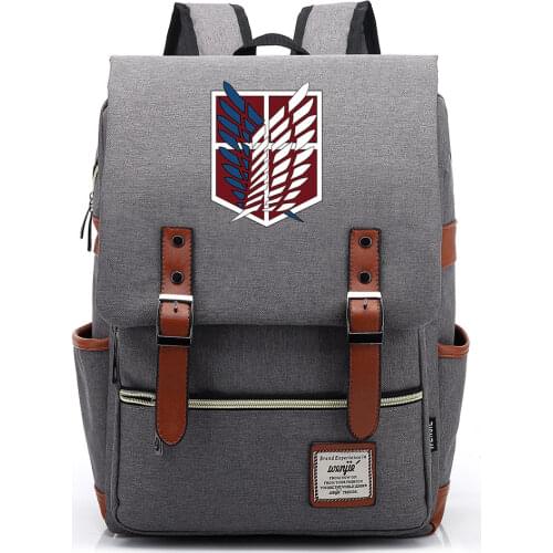 Anime Women Belt Backpack Attack On Titan Freedom Wings Backpacks Boys Girls Teenagers Student Schoolbags Men Outdoor Travel Bag