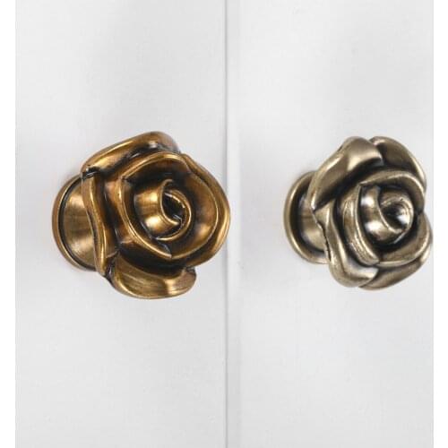 1pc Zinc Alloy Cupboard Drawer Pulls Knobs Modern Rose Furniture KnobsKitchen Cabinet Dresser Door Handles Furniture Hardware