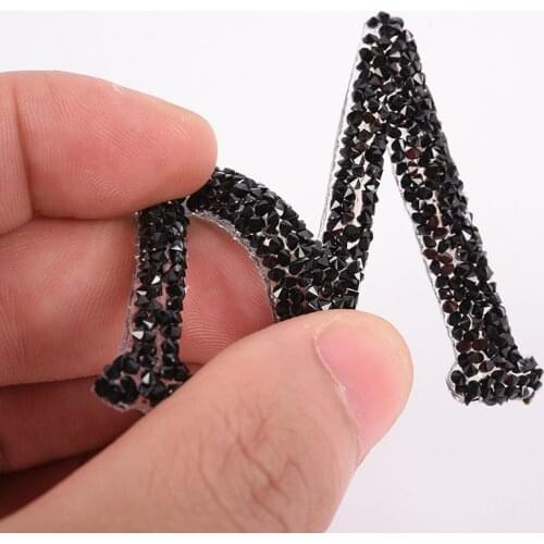 1pcs Sparkling Rhinestone Letter Pattern Clothes Patches Fashion Sequined DIY Appliques Bling Iron-on Patches