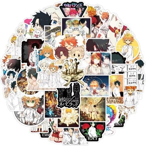 10/30/50pcs/Set Anime The Promised Neverland Stickers For Skateboard Computer Mobile phone Cartoon toy Suitcase Bicycle Luggage