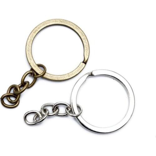 10pcs Antique Bronze rhodium gold plated Key Ring Keychain 28mm Circle Split Ring Key Chains Keyrings DIY Keychains findings