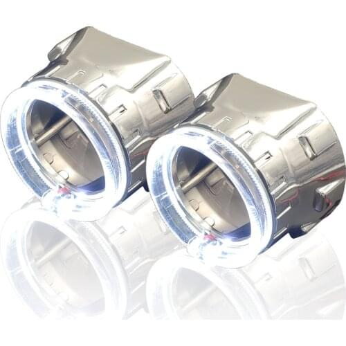2.5 Inch LED Running Lights Angel Eyes projector lens Silver shrouds for Projector shroud Mask HID xenon Headlight Car Styling