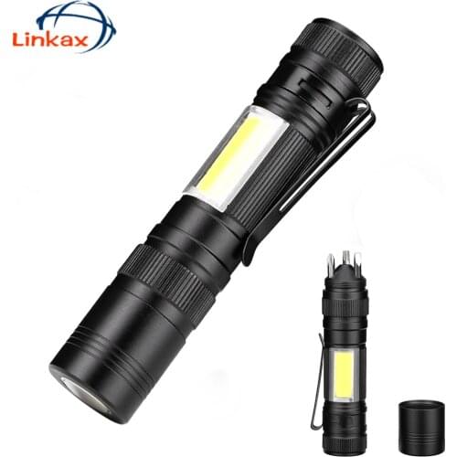 2 in 1 Multi Portable COB LED Flashlight with Screwdriver Magnet Torch 3 Modes Home Tools Light Up Lighting
