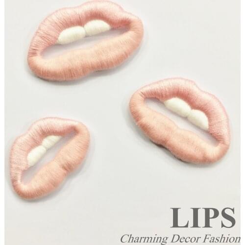 3pcs/lot lovely lips patch applique applications for DIY brooch coat/bag/garment accessories Parche sew-on
