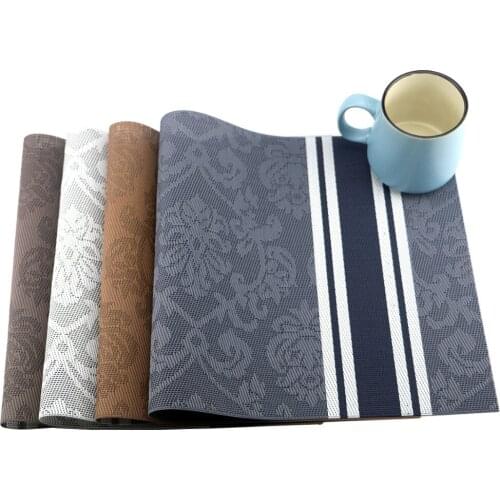 4Pcs/lot Placemat Fashion Pvc Dining Table Mat Colorful Table Mats Slip-Resistant Kitchen Placemat Anti-scald Cafe Cup Bowl Mats