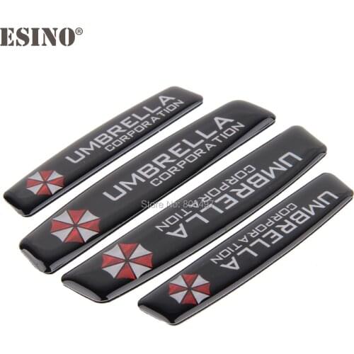 4 x Car Styling Door Edge Guard Protector Strips Anti-collision Anti-scratch Trim Door Edge Guard Black Umbrella Corp Stickers
