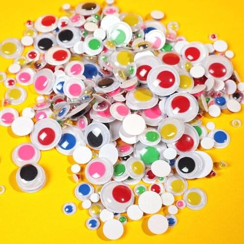 1 bag Plastic Eyeball Craft Material Children Handmade Toys accessories Multicolor Black Eyes self Adhesive DIY hand materials