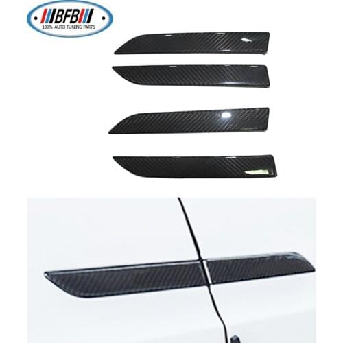 Carbon Fiber Side Car Door Handle Cover Trim Stick on Style For Tesla Model X 2016-2018