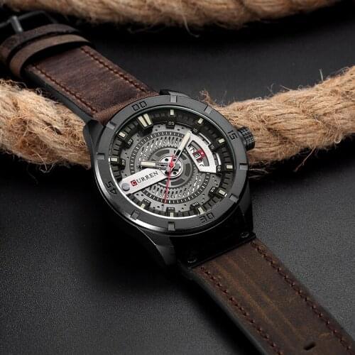 Sport Clock Gift CURREN Top Brand Luxury Mens Watch Men Watches Male Casual Quartz Wristwatch Leather Military Waterproof Clocks