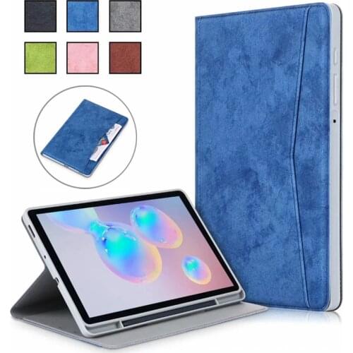For Samsung Galaxy Tab S6 Lite Case 10 4 inch SM P610 P615 Case with Pencil Holder Wallet Stand Tablet For Samsung S6 Lite Case
