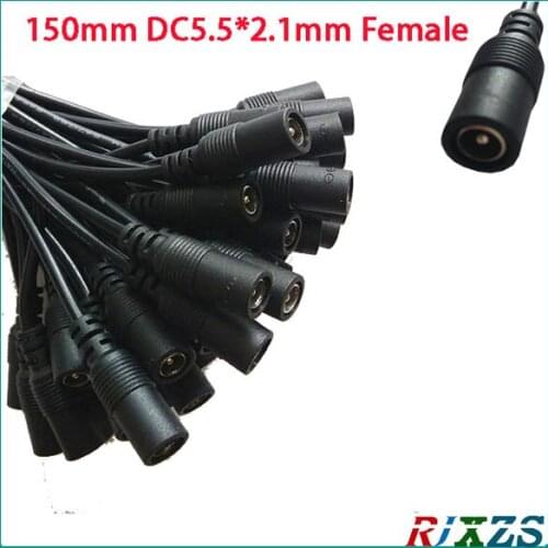 DC5.5*2.1MM male female 150mm wire red black double cables converter wires female wires