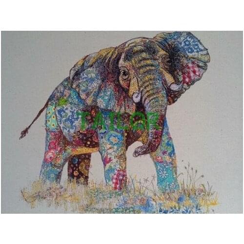Home Decor Gift Cross stitch 5D diamond painting kit set Full square haft diamentowy Cuadros animal Mosaic colour Elephant art 4