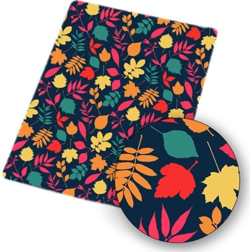 IBOWS Polyester Cotton Cloth Fabric Autumn Series Maple Leaves Fabric Sewing Home Textile Garment Supplies 45*150cm 80g/pc