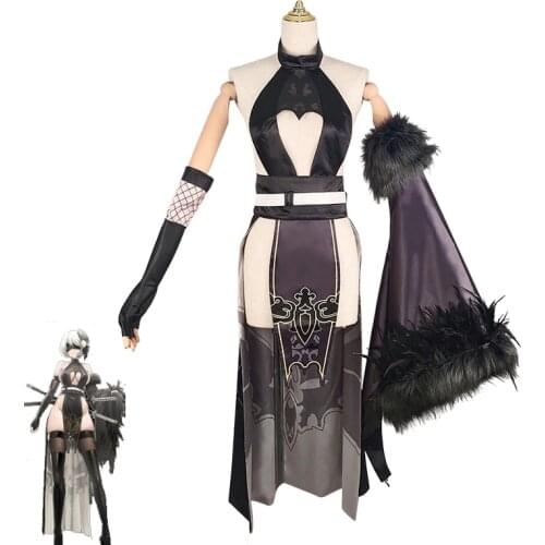 Game NieR:Automata 2B Cosplay Costume Women Black Sexy Dress Halloween Party Uniforms Carnival Outfit Custom Made
