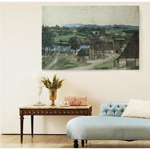Citon Canvas Albrecht Durer《The Wire Drawing Mill》Art Oil painting Artwork Poster Picture Modern Wall decor Home Decoration