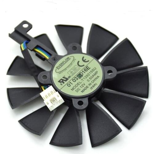 Neue Everflow 87 MM T129215SU DC 12 V 0.50AMP 4Pin Lufter Fur asus gtx980ti r9 390x390 gtx 1080 grafikkarte kuhler lufter