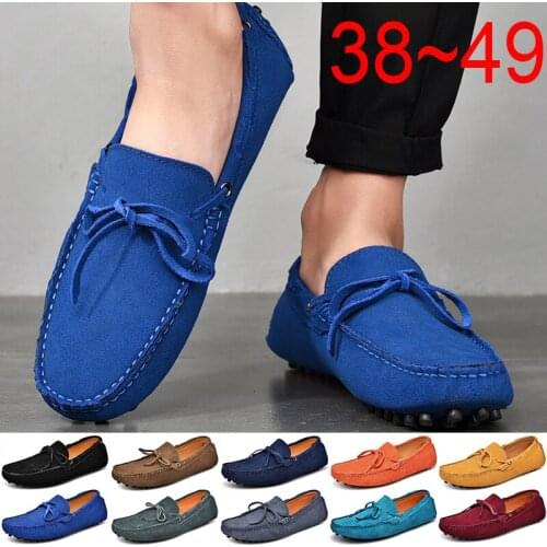 Brand Size 38~49 Men Casual Shoes Man Fashion Men Shoes Genuine Leather Loafers Moccasins Slip On Mens Flats Male Driving Shoes