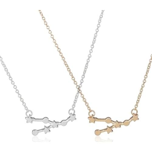 Oly2u New Fashion Taurus Zodiac Signs Astrology Necklace Constellation Pendant Necklaces for Women Fashion Jewelry -N156