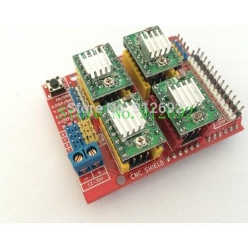 New cnc shield v3 engraving machine / 3D Printer / + 4pcs A4988 driver expansion board for Arduino