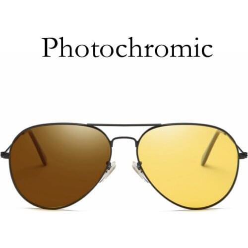 TAC Polarized Photochromic Pilot Sunglasses Night Vision Driver Rider Goggle Chameleon Change color Men Women Glasses