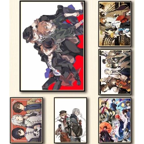 Anime Posters Bungo Stray Dogs Cartoon Poster And Prints Wall Art Canvas Painting Pictures For Coffee House Bar Home Decoration