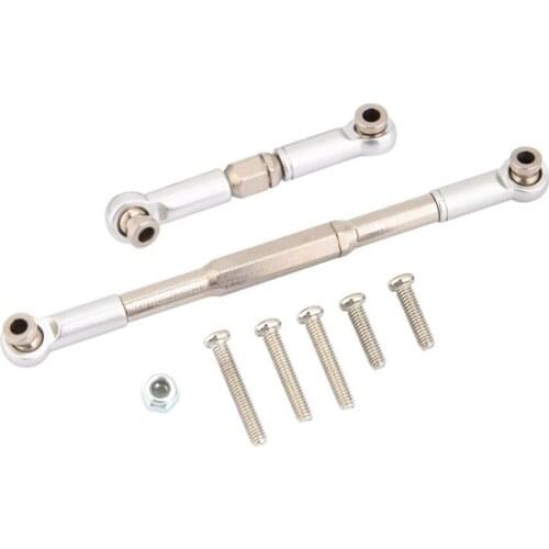 RC Steering Rod CNC Machining Aluminum Alloy Steering Linkage Rod Set for WPL 1608T RC Truck RC Steering Linkage Set,Grey