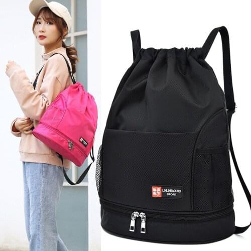 New Mens and Womens Wet and Dry Separation Drawstring Backpack Large Capacity Bag Travel Gym Bag Basketball Bag mochila hombre