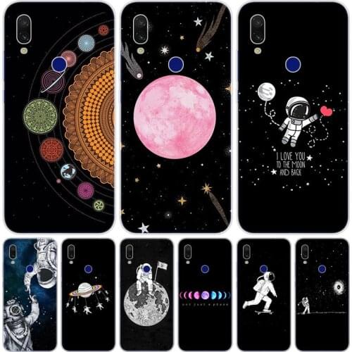 Moon Stars Space Astronaut Silicone Case for Xiaomi Redmi K20 5X 6X Play A1 A2 8 Lite 7A 6A S2 Y2 Y3 Note 4X 5 6 7 Pro F1 Cover