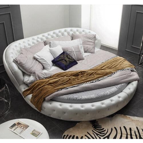 Real Genuine leather bed frame Modern Soft Beds with storage Home Bedroom Furniture cama muebles de dormitorio / camas quarto