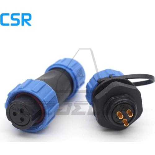 SP13 waterproof connectors 2/3/4/5/6/7/9pin plug socket, power cable connector,IP68, Female connector, male socket