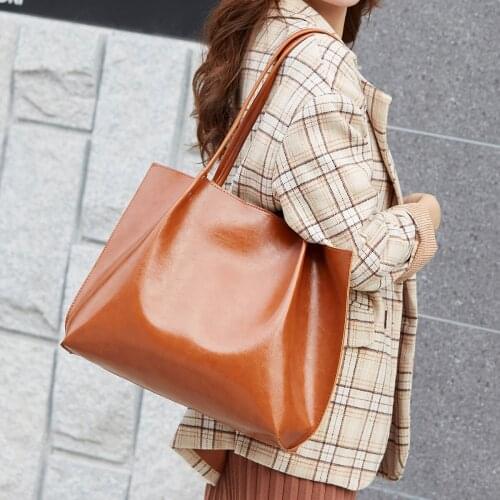 Womens Large Capacity Shoulder Bags Female 2021 New High Quality PU Leather Handbag and purses Simple style Bag For Women