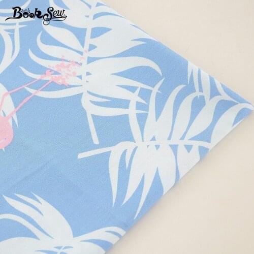 Booksew 100% Cotton Twill Fabric Red-crowned Crane Design Blue Sewing Cloth For Quilting Patchwork Bedding Baby Pillow Cushion