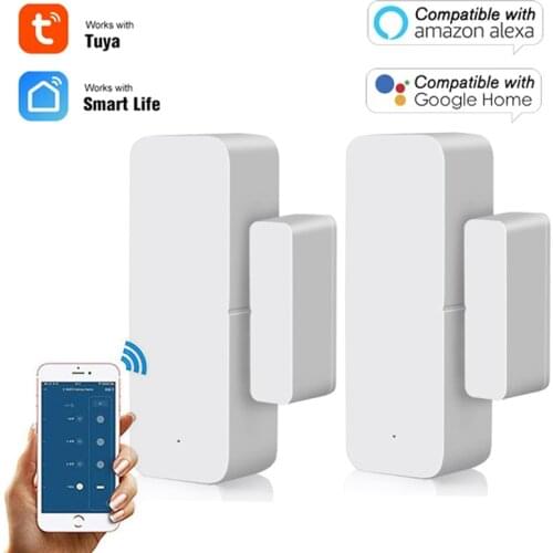 Tuya WiFi Door Sensor Smart Door Open/Closed Detectors SmartLife Wifi Window Sensor Security Alarm Work With Alexa Google Home