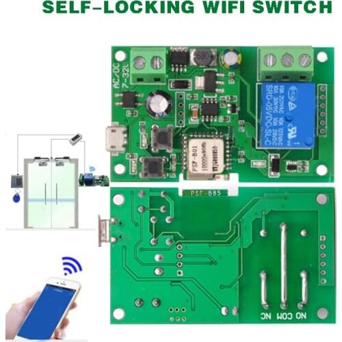 WiFi Switch Relay Module DC 5V 12V Self-Locking Wireless Switch Relay Modules Smart Home Automation For APP Control