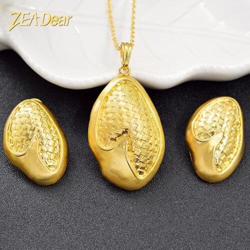 ZEA Dear Jewelry Geometric Jewelry Set For Women Earrings Pendant Necklace Fashion Jewelry For Wedding Trendy Jewelry Findings