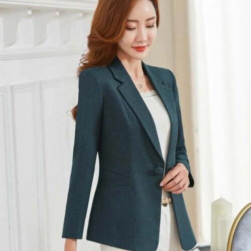 Big Size Women Black Slim Fit Blazer Jackets Notched Office Work Blue Blazer Outfits Casual Tops Long Sleeve Outerwear Coats