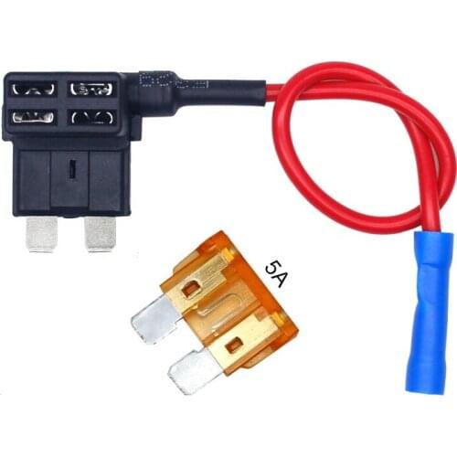 12V Fuse Holder Add-a-circuit TAP Adapter Micro Mini Standard Ford ATM APM Blade Auto Fuse with 5A Blade Car Fuse with holder