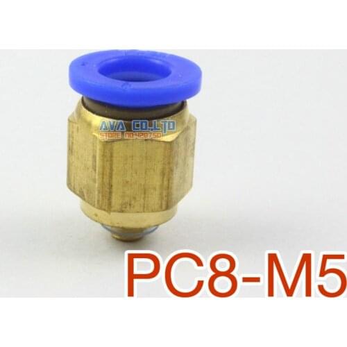 20 Pieces Tube OD 8mm x M5 Male Straight Pneumatic Connector Push In To Connect Fitting