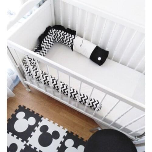 200cm Zebra Cylindrical Breathable Crib Protector Useful Baby Bumper Pillow Room Decoration