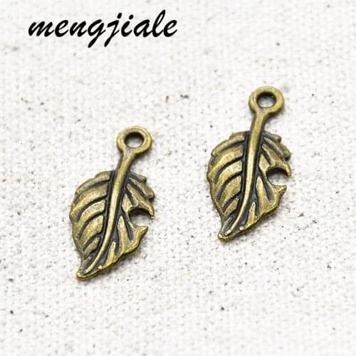 32pcs Hot Sell Alloy Bronze Color Tree Leaves Charms For Jewelry Making Bracelet Accessories DIY Handmade