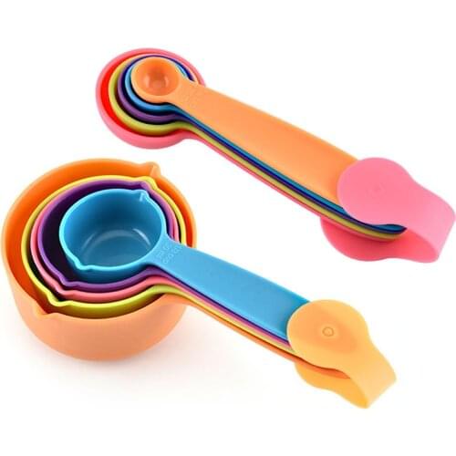 5pcs/set Measuring Spoons Colorful Plastic Measure Spoon Useful Sugar Cake Baking Spoon Kitchen Baking Measuring Tools