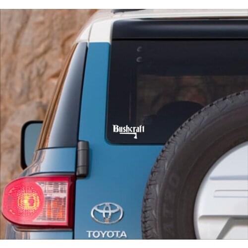 Black/Silver Bushcraft Car Sticker Text Car Bumper Sticker Vinyl Car Stickers Car Window Decor Rear windshield Decoration S756