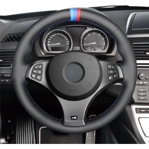 DIY Anti-Slip Wear-Resistant Steering Wheel Cover For BMW E60 530d 2003-2009 E61 2004-2009 Car Interior Decoration
