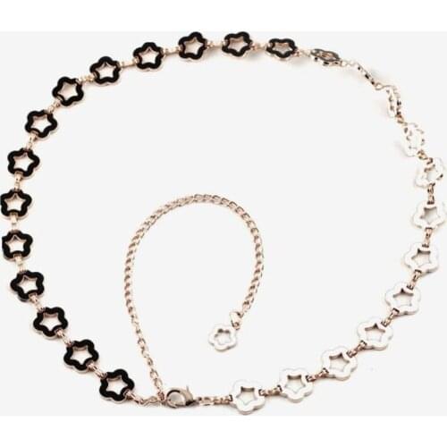 2020 Fashion Double-sided Metal Waist Chain Belts for Women Dress Shirt Decorative Plum Style Chain Belts