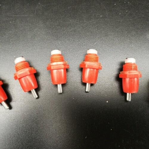 20 Pcs Red Spring Type Chicken With Nipple Drinking Water Fountain Mouth Poultry Farming Equipment