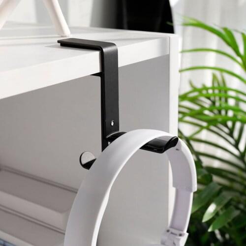 Headset Hanger Earphone Headphone Stand Earphone Metal Hook Holder Table Clamp Desk Clip PU Leather Pad