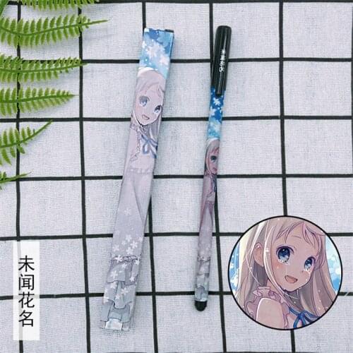 Anime Anohana The Flower We Saw That Day Gel Pen Ballpoint Pen 0.5 Black Refill Pens Cosplay Student Stationery Pens Sign Pen