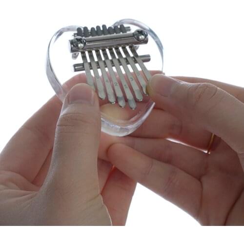 Compact Cute 8 Key Mini Kalimba Acrylic Clear Finger Mbira Thumb Piano Gift