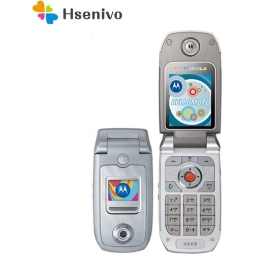 Motorola A668 Refurbised-Original Unlocked 1.3 MP Games Java GSM 900 / 1800 / 1900 Mobile Phone Free shipping